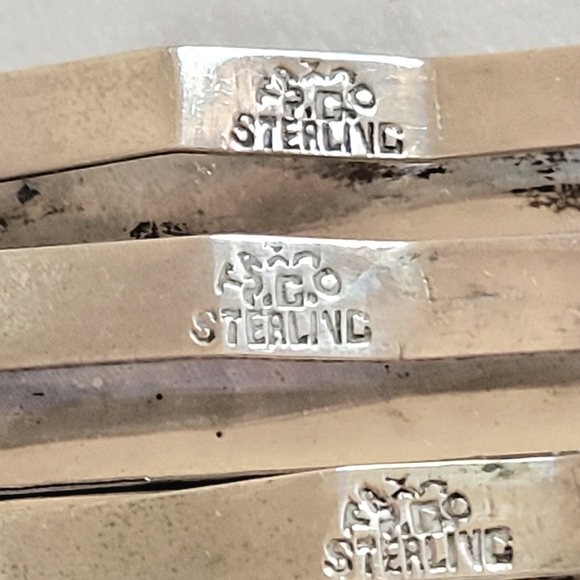 Vintage Men's Sterling Silver Tie Clips - 3 - Picture 4 of 4